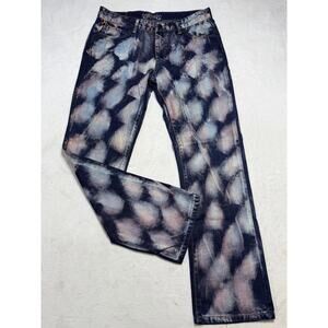 Robin's Jean VTG SF5475 Motard SZ 36 Studded Wing Pocket Acid Wash Indie Sleaze